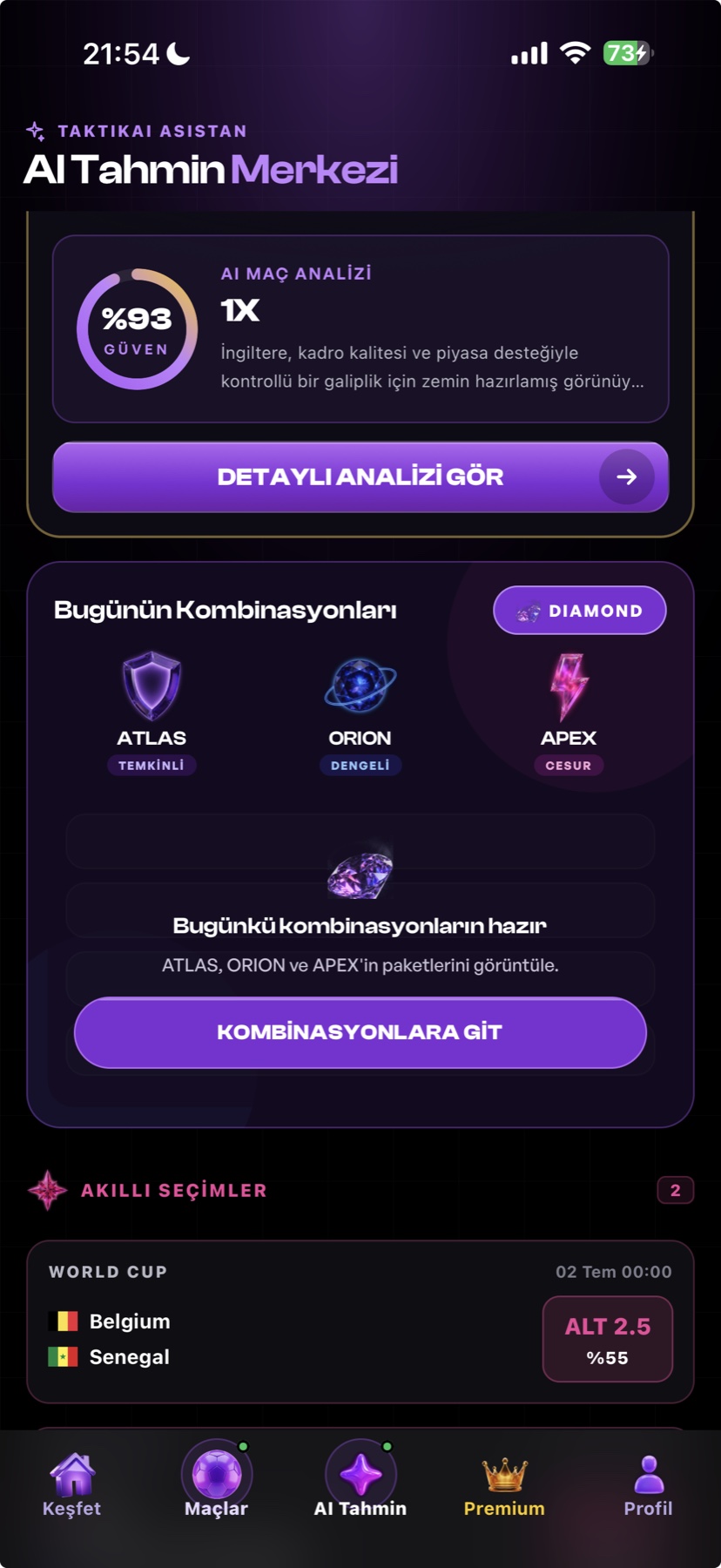 Bugünün Kombinasyonları: ATLAS, ORION, APEX